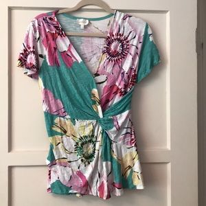 Deletta by Anthropologie Azores flutter top size M